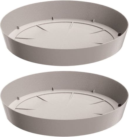 Prosperplast Opvangschaal/onderschaal voor bloempot/plantenpot - 4x - beige - rond - Dia 15,5 cm