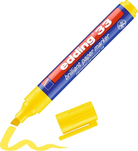 Decoratie Brilliant papiermarker Edding 33-05 geel