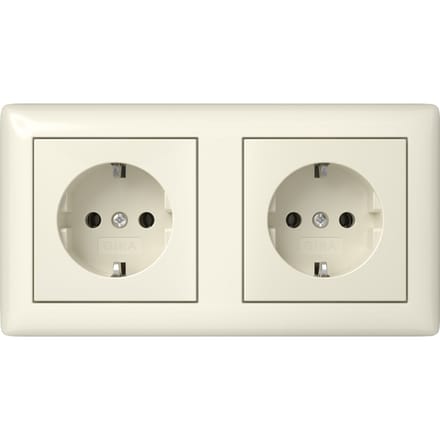 Gira Systeem 55 Dubbele Stopcontact Met Aarde - 492501