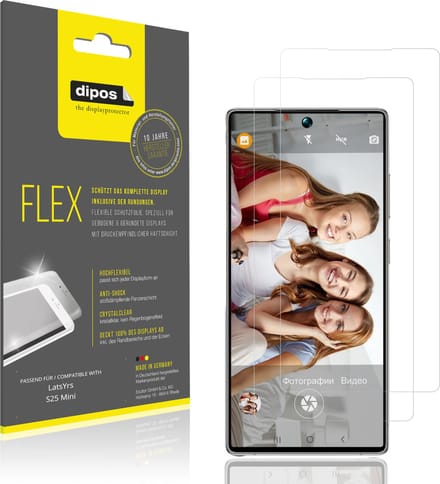dipos – 2x Beschermfolie geschikt voor LatsYrs S25 Mini | 3D Full Cover Screenprotector | 100% Passend