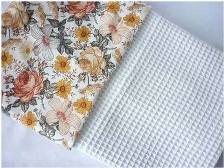 Oogappel Zomertuin Wafelstof Deken Kinderwagen Wieg 60x80 cm-Multicolour-Offwhite