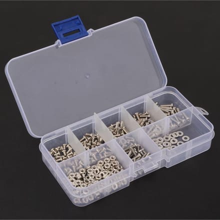 360 stuks M2.5 Kruiskop RVS Schroef Bout Moer Ring Assortimentsset