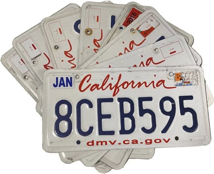 Originele Kentekenplaat Van California - USA Import