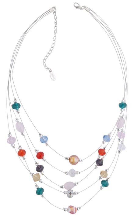 Behave Ketting dames - layer ketting met multi kleur steentjes