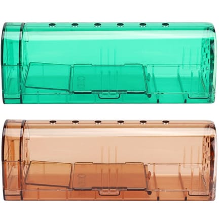 2 STKS Plastic Muizenval Humane Herbruikbare Rattenvanger Kooi Knaagdier Muizenval voor Huis Winkel Hotel2STKS blue
