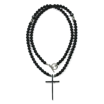 IbizaMen - onyx matte - 6mm - edelstaal - kruis - 70cm