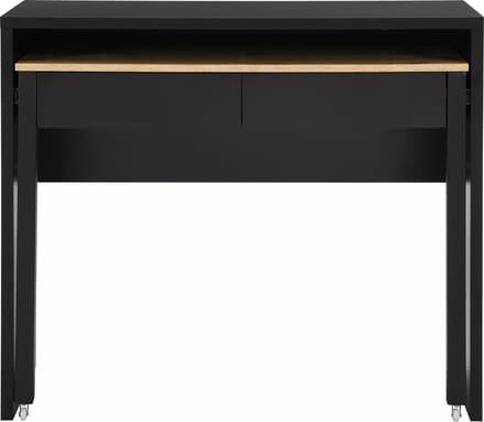 Vente-unique Uitschuifbaar console-bureau met 2 lades - Zwart en naturel - LOAVIA