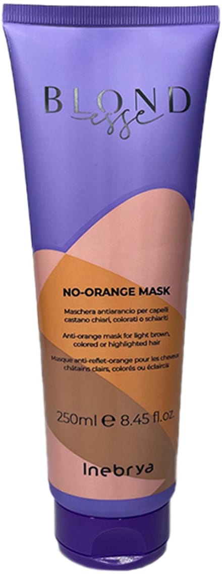 Inebrya, Blondesse No-Orange, Masque Crème Traitant pour Cheveux, Neutralisant les Tons Orangés, 250 ml