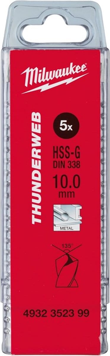 Milwaukee THUNDERWEB - Metaalboren DIN 338 - 5 en 10 stuks TW 11.0 x 142-5 stuks - 4932352401