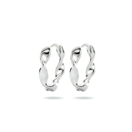 Zilver Gerhodineerd Klapoorringen Gedraaid 1334141