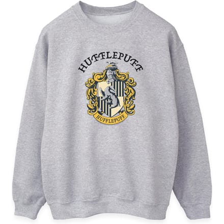 Harry Potter Dames/Dames Hufflepuff Logo Sweatshirt (Heide Grijs)