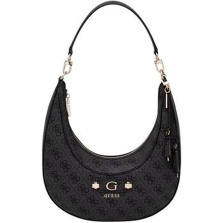 GUESS schoudertas Lindsey Hobo Coal Logo donkergrijs