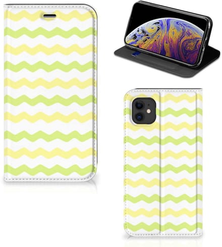 Apple iPhone 11 Hoesje met Magneet Waves Yellow