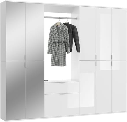 ProjektX garderobe opstelling 11 deuren, 1 lade wit.