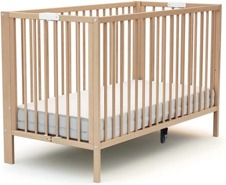 Opklapbaar babybed 60x120 cm van Beukenhout - Duurzaam en Ruimtebesparend