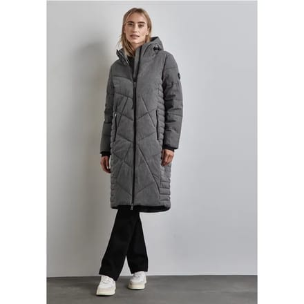 Street One Lange teflon jas - frost grey melange - maat 36
