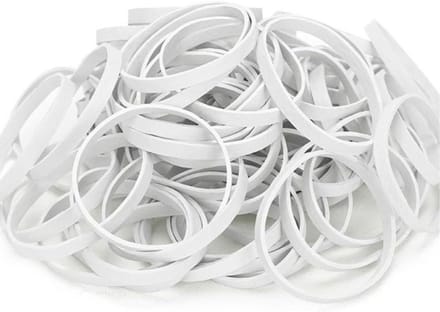 Rubberen elastiekjes - Sterke banden - Spullen organiseren - Hoge elasticiteit - 50 stuks - Wit