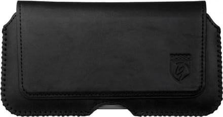 Rosso Deluxe Broekriem Belt Case Hoesje Met Riemlus Echt Leer Medium Zwart