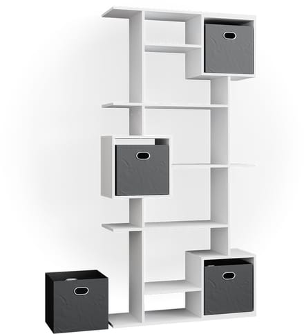 Vicco Cube Ruimteverdeler – 92 x 187.7 cm met 2 vouwdozen Wit