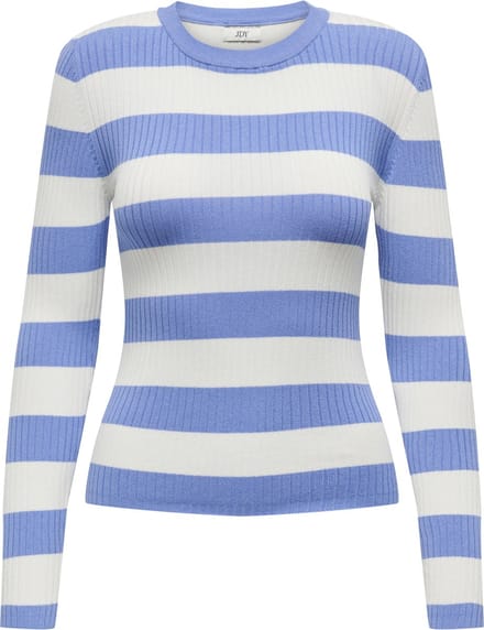 Jacqueline de Yong Trui Jdyplum L/s O-neck Stripe Pull. Knt 15277223 Cornflower Blue/cloud Danc Dames Maat - XL