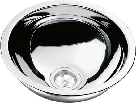 Allpa ronde RVS spoelbak 33 cm - hoogglans - met stop en afvoer
