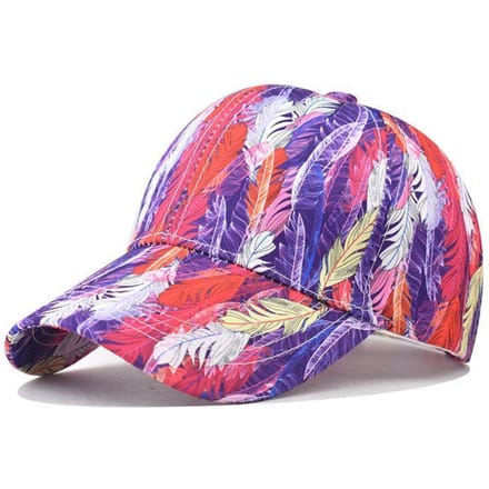 Kleurrijke Blad Baseballpet Outdoor Gepersonaliseerde Graffiti Baseballpet Adjustable pink