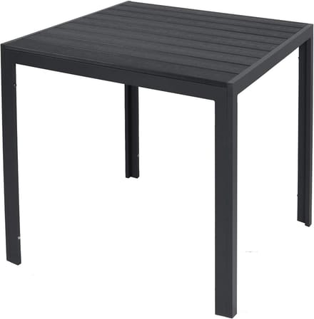Aluminium Tuintafel 80 x 80 cm - Weerbestendige Eettafel met Houtlook