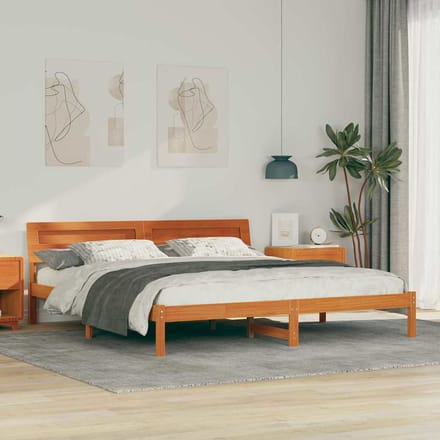 vidaXL - Bedframe - Wasbruin - 180 - x - 200 - cm - Massief - grenenhout