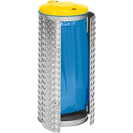 Afvalverzamelaar Compact,  rvs/aluminium-duet plaat, geel