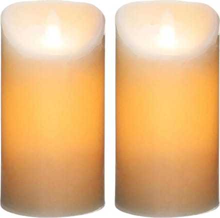 Atmosphera Led stompkaarsen - 2x stuks - Warm licht - Wit