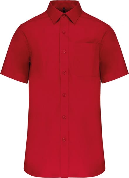 Kariban Heren poplin overhemd korte mouwen K543 - Classic Red - XL