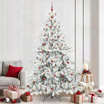 vidaXL Kunstmatige Inklapbare Kerstboom Wit 240 cm PVC en staal