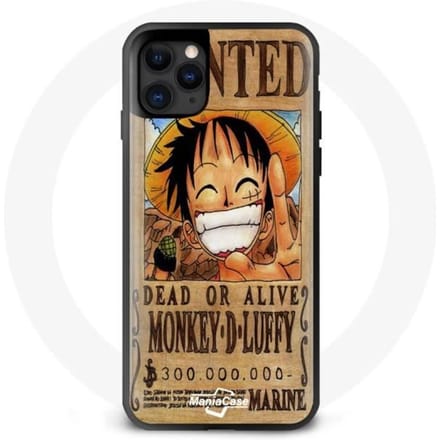Coque Maniacase pour iphone 13 mini one piece luffy wanted - zwart