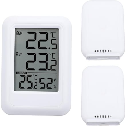 Digitale Hygrometer Thermometer Binnen Buiten Temperatuur Vochtigheidsmeter 328.1ft Zendbereik gray
