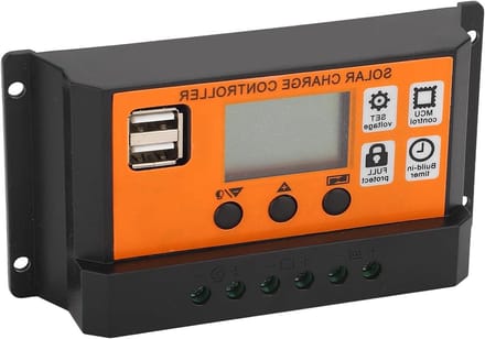 Solar Laadregelaar - Zonnecontroller Batterijlader - Energie Beheer - LCD Display - 12V 24V - Zwart