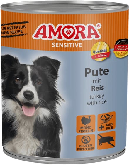 AMORA Hond Sensitive 6x800g - Kalkoen & Rijst
