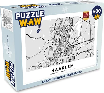 Puzzel Kaart - Haarlem - Nederland - Legpuzzel - Puzzel 500 stukjes