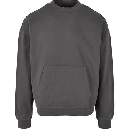 Urban Classics - Organic Boxy Pocket Crewneck sweater/trui - 3XL - Grijs