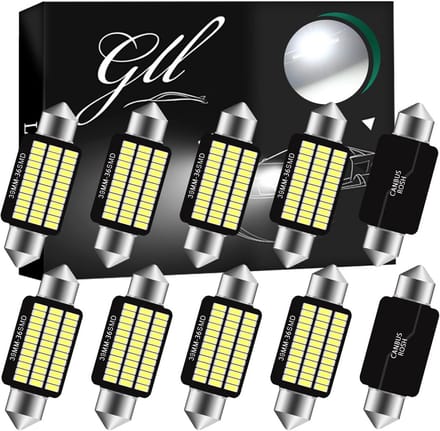 10x 39mm Festoon LED Lampen 12V Wit 250 Lumen 6500K