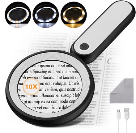 Dailygoods - Handvergrootglas met 21 LED-verlichting en 10x vergroting