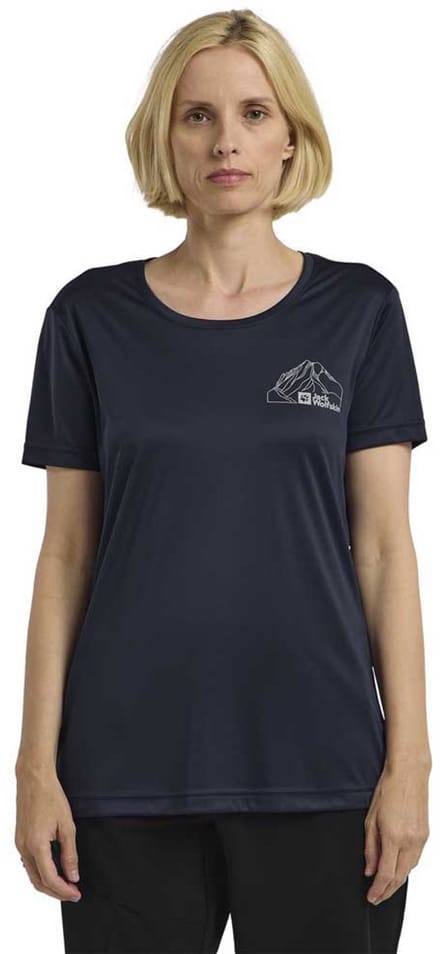 Jack Wolfskin Peak Graphic T-shirt Met Korte Mouwen Blauw M Vrouw