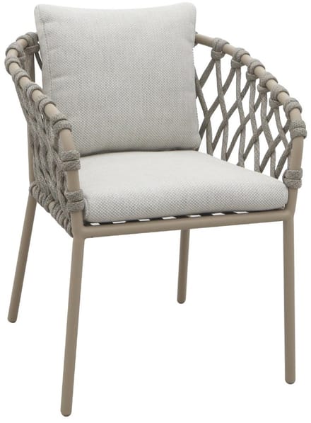 DÉJA Living Tuinstoel Itani - Beige/Taupe - Touw/Metaal - Set van 2