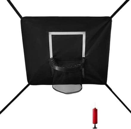 Trampoline Basketbal Set - Bouncing Basketbal Dunk - Buitenspelen - Complete Kit Inbegrepen - 65x55cm - Zwart