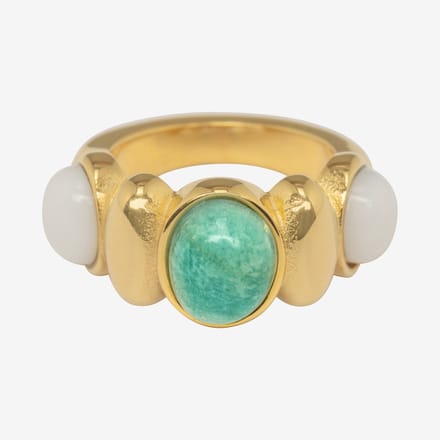 Essenza Mixed Colors Stones Ring Gold Size 6