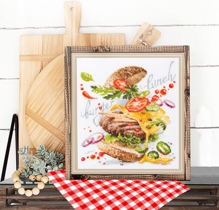 Borduurpakket Burger Lunch Magic Needle met telpatroon 528-556