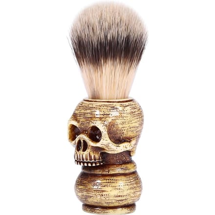 Outil de toilettage pour hommes, maquillage, tête de mort, salon de coiffure, brosse de rasage pour barbe beige
