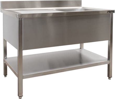 Saro Spoeltafel Met 1 Wasbak - Rechts - 700 Mm Diepte - 1200 Mm 700-2510R - Horeca & Professioneel