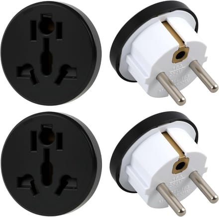 Reisadapter 4pcs - US/UK naar EU - Universeel - Ideaal voor reizen - m-winkel