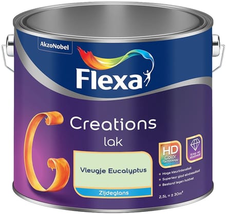 Flexa - Creations Lak Zijdeglans - Vleugje Eucalyptus - Mengverf - 2,5 L