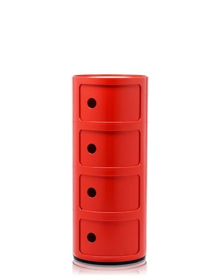 Kartell Componibili Kast Extra Large (4 Comp.) Ø32 Rood